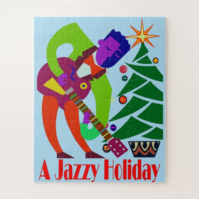 Quebra-cabeça Estilo de Natal do Jazz Man (Vertical)