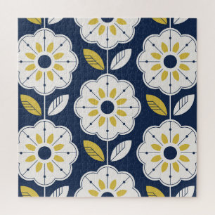 Quebra-cabeça Estilo Escandinavo Floral Padrão Invisível