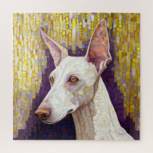 Quebra-cabeça Estilo Klimt Branco Elegante e Dourado Mosaico de
