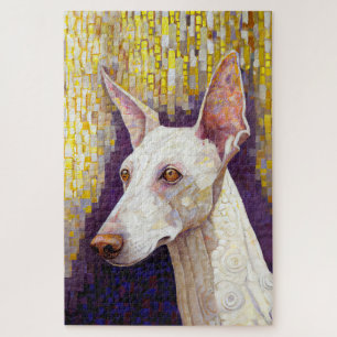 Quebra-cabeça Estilo Klimt Dourado de Mosaico Branco Elegante