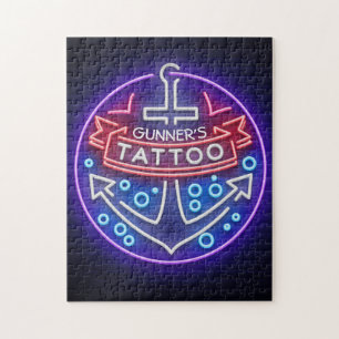 Quebra-cabeça Estilo Náutico Neon Compre de Tatuagem Personaliza