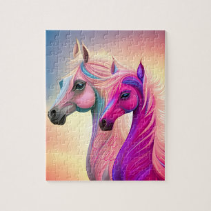 Quebra-cabeça Estilo Ocidental Cor-de-Rosa Cintilada e Azul Reve