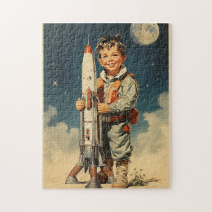 Quebra-cabeça Estilo retrô do astronauta