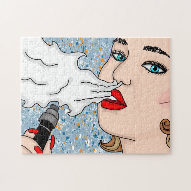 Quebra-cabeça Estilo Retro Estilo Vaping Lady (Horizontal)