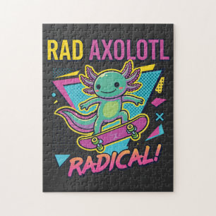 Quebra-cabeça Estilo vintage dos anos 90 Axolote Skate Rad neon