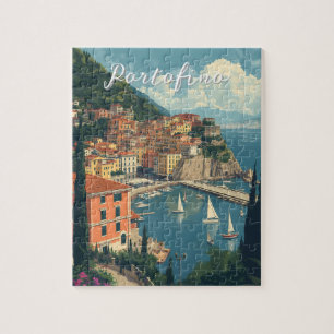 Quebra-cabeça Estilo Vintage Portofino Genova Itália