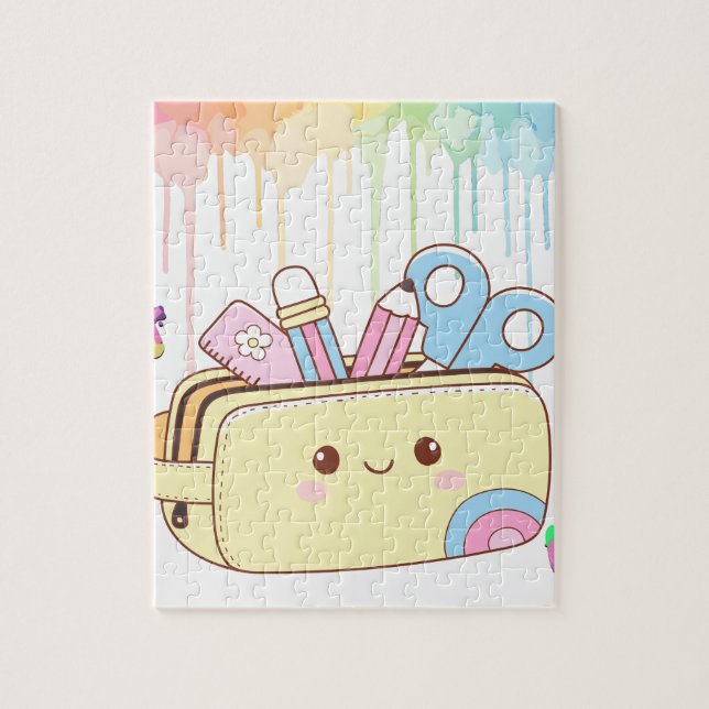 Quebra-cabeça Estojo de Lápis Kawaii Fofo (Vertical)