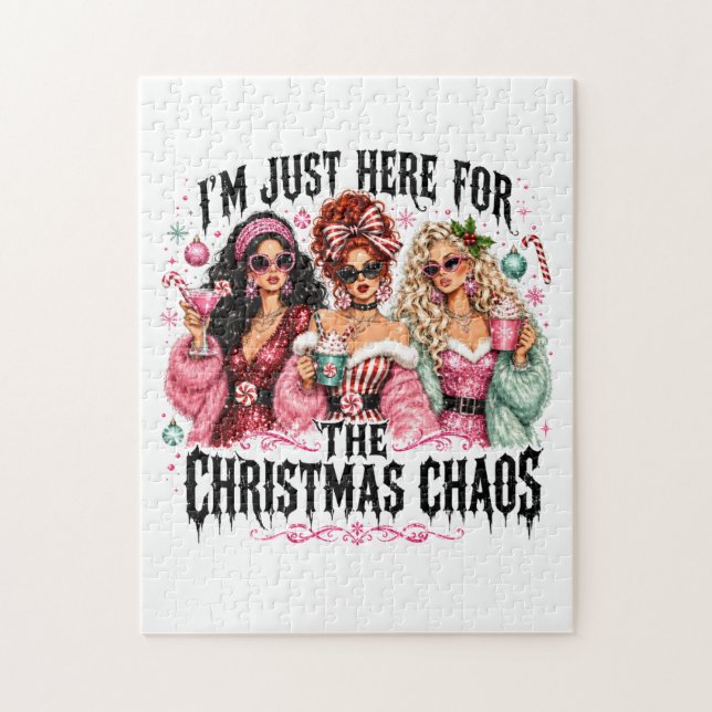 Quebra-cabeça Estou Aqui Só Pelo Caos de Natal (Vertical)