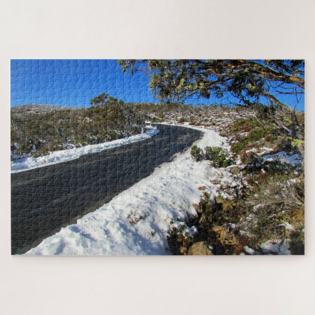 Quebra-cabeça estrada de neve tasmânia (Horizontal)