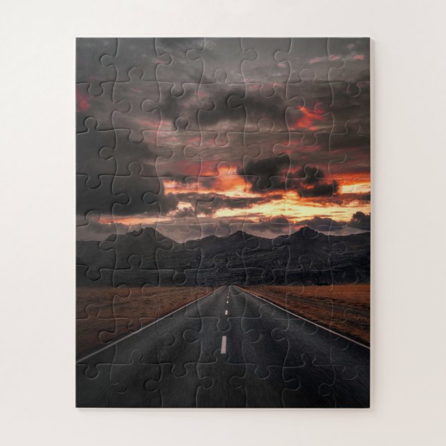 Quebra-cabeça Estrada em Montanha Sunset (Vertical)