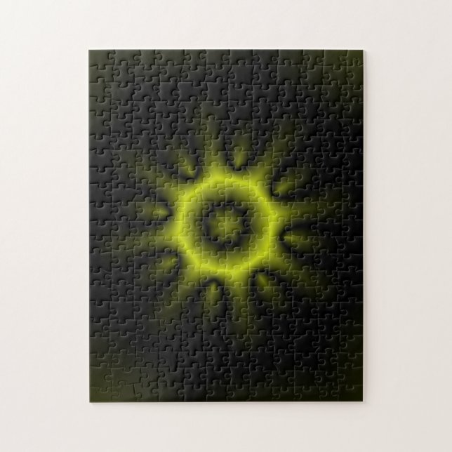 Quebra-cabeça Estrela Amarela em Explosão Circular (Vertical)