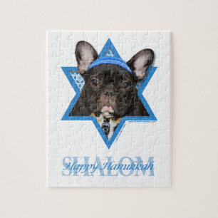 Quebra-cabeça Estrela de David de Hanukkah - buldogue francês -