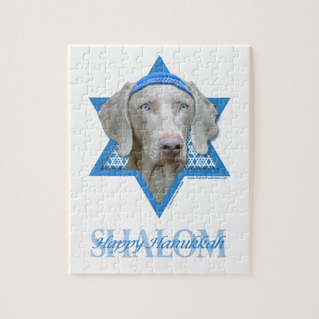 Quebra-cabeça Estrela de David de Hanukkah - Weimaraner (Vertical)