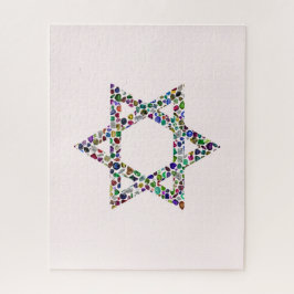 Quebra-cabeça Estrela de David feita com Gemstones em Todas as C