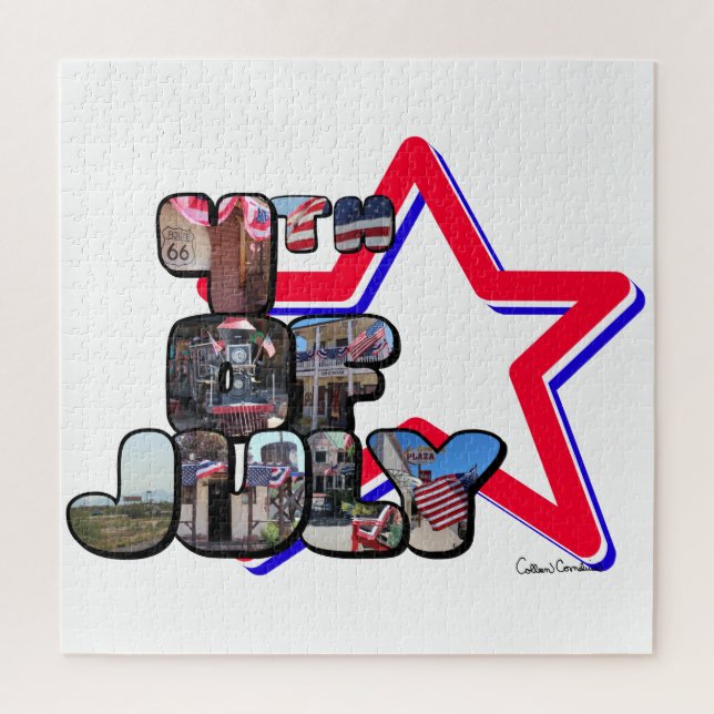 Quebra-cabeça Estrela de Letra Grande do 4 de Julho (Vertical)