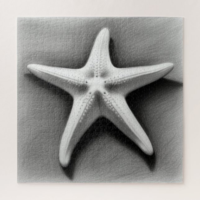 Quebra-cabeça Estrela-do-mar preta e branca (Vertical)