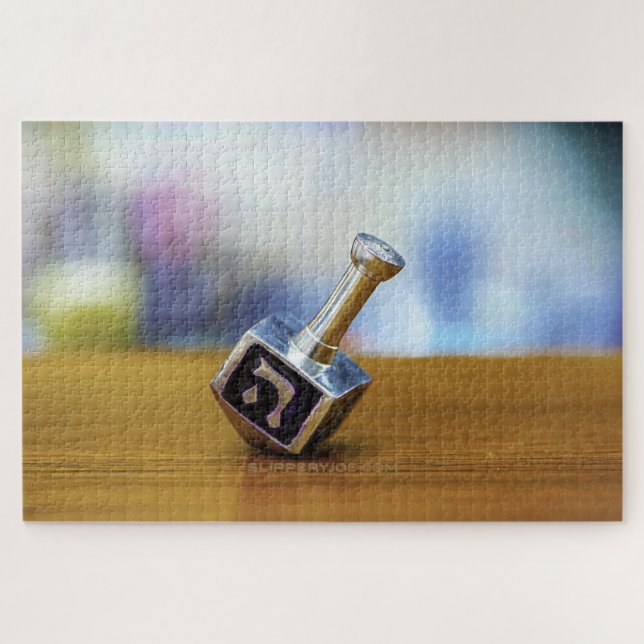 Quebra-cabeça Estrela Feliz de Hanukkah de David menorah Dreidel (Horizontal)