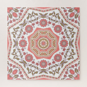 Quebra-cabeça Estrela Floral Mosaica: Padrão Invisível