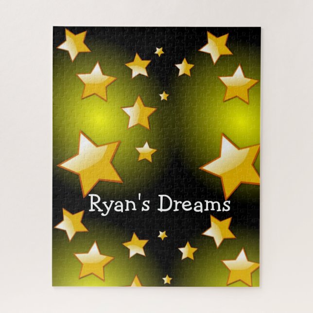 Quebra-cabeça - Estrelas Amarelas Pretas (Vertical)