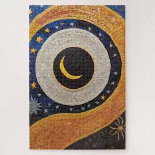 Quebra-cabeça Estrelas da Lua Celestial Harmonia Mosaica Sun