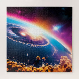 Quebra-cabeça Estrelas intergalácticas voando para o planeta
