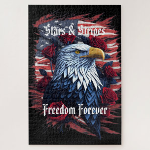 Quebra-cabeça Estrelas Listras Liberdade Águia Bandeira American