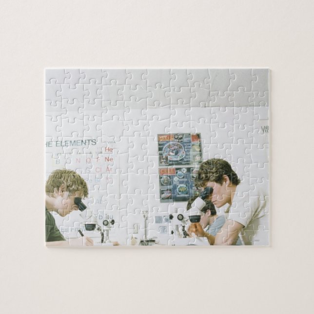 Quebra-cabeça Estudantes com Microscópios (Horizontal)