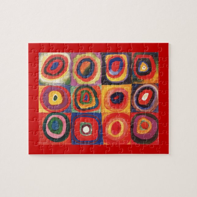 Quebra-cabeça Estudo de cor de Kandinsky Quadrados Círculos Arte (Horizontal)
