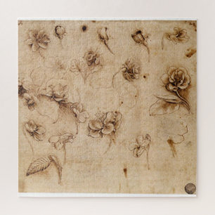 Quebra-cabeça Estudo de Flor – Leonardo da Vinci (1500)