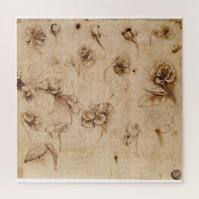 Quebra-cabeça Estudo de Flor – Leonardo da Vinci (1500) (Vertical)