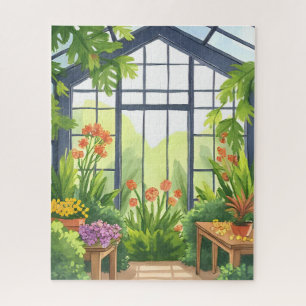 Quebra-cabeça Estufa Luxuriante Jardim Botânico Floral