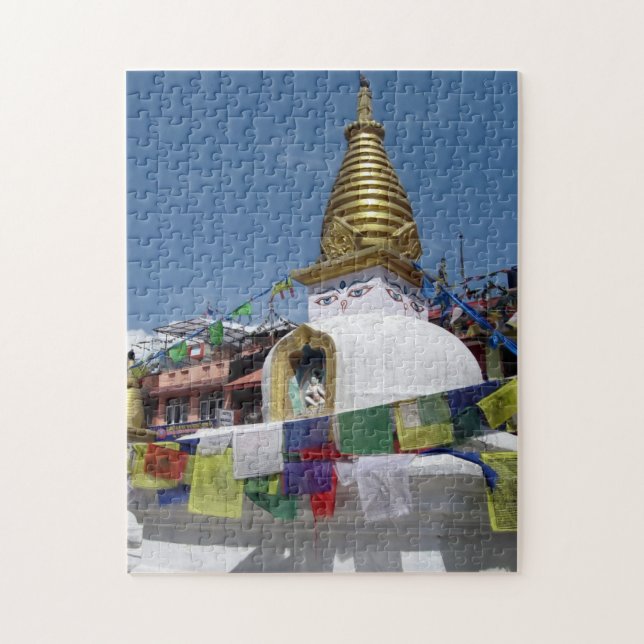Quebra-cabeça Estupa Budista Catmandu Nepal Viagem Espiritual (Vertical)
