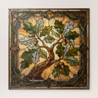 Quebra-cabeça Ethereal Stained Glass Oak Branch Puzzle