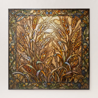 Quebra-cabeça Ethereal Stained Glass Wheat Stalks Puzzle