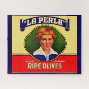 Quebra-cabeça Etiqueta LaPerla Olives, 1930