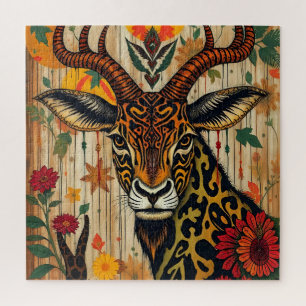 Quebra-cabeça etnia africana kwanzaa animais selvagens em disfar