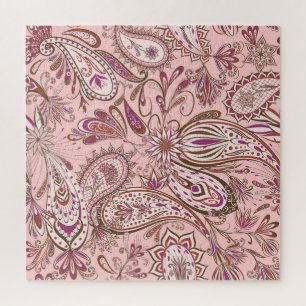 Quebra-cabeça Etnia Floral: Oriental Paisley Design.