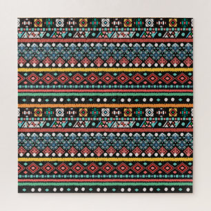 Quebra-cabeça Étnica Boho: Impressão de pixel geométrico