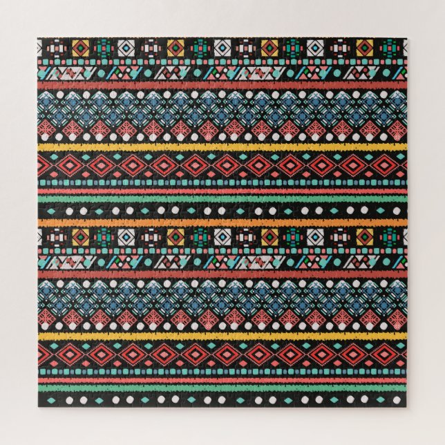 Quebra-cabeça Étnica Boho: Impressão de pixel geométrico (Vertical)