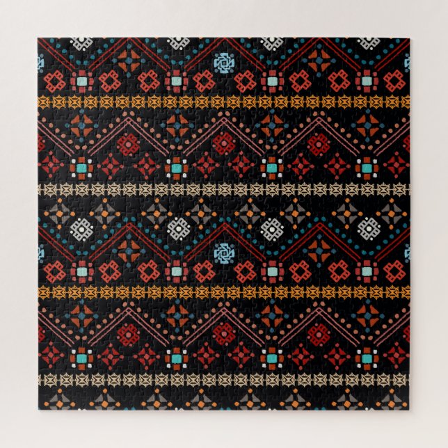 Quebra-cabeça Étnica Boho: Tribal Colorida Sem Olho. (Vertical)