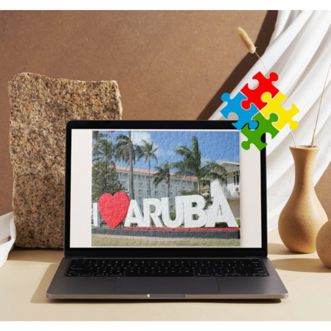 Quebra-cabeça Eu amo Aruba - Uma Ilha Feliz (Criador carregado)