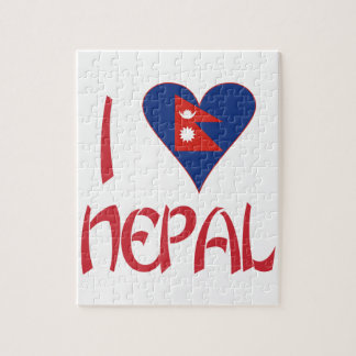 Quebra-cabeça Eu Amo (Bandeira do Coração Nepalesa) Nepal