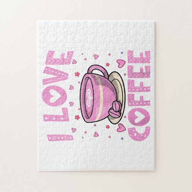 Quebra-cabeça Eu Amo Café - Engraçado Cafeine Drinker Caffeine A (Vertical)