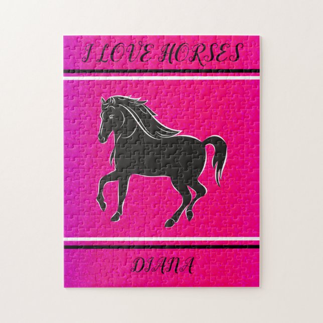 QUEBRA-CABEÇA EU AMO CAVALOS PERSONALIZADOS DE QUEBRA-CABEÇA. JI (Vertical)