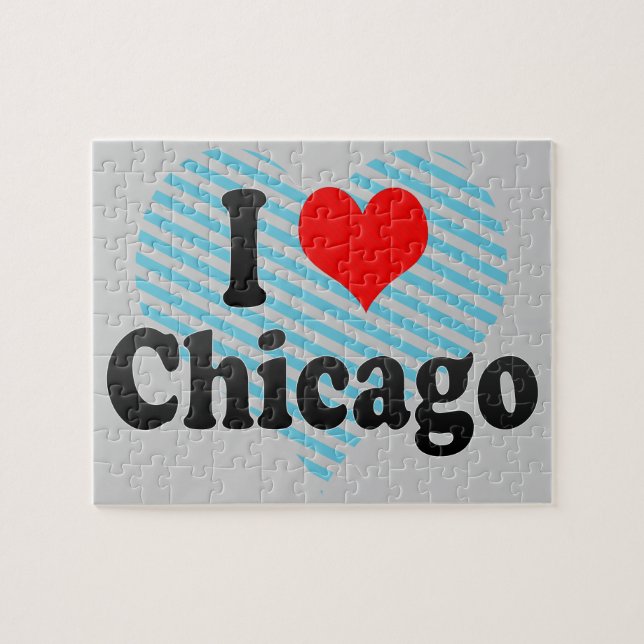 Quebra-cabeça Eu amo Chicago, os Estados Unidos (Horizontal)