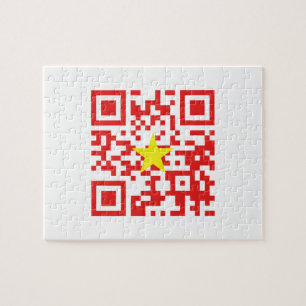 Quebra-cabeça Eu amo o código da bandeira QR de Vietnam (Tôi Y