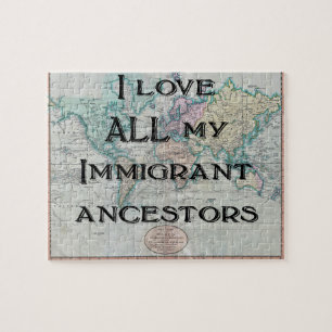 Quebra-cabeça Eu amo todos os meus antepassados imigrantes Que