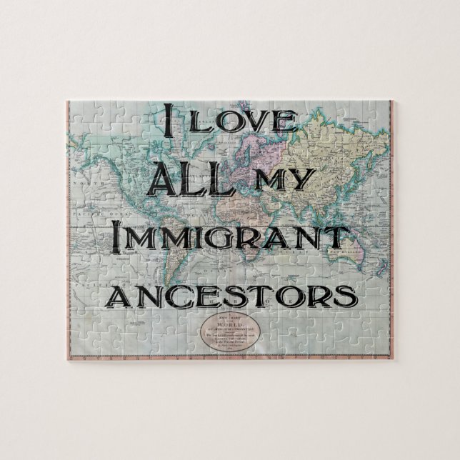 Quebra-cabeça Eu amo todos os meus antepassados imigrantes | Que (Horizontal)