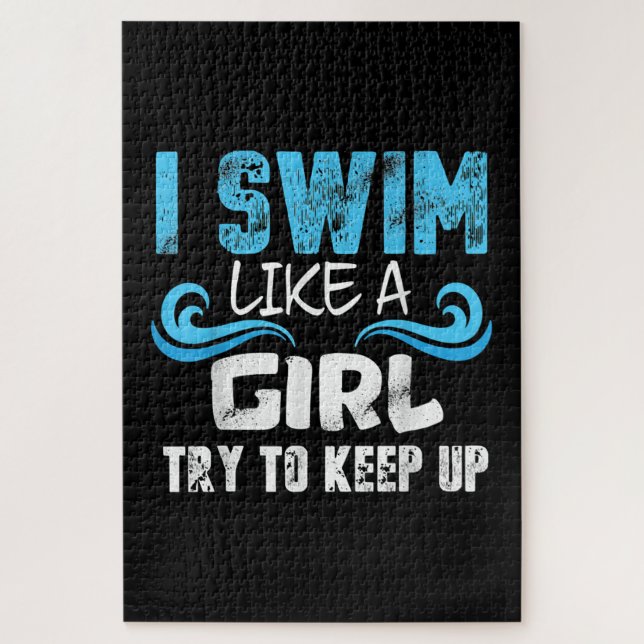 Quebra-cabeça Eu Natação Como Uma Garota Tentando Continuar - Na (Vertical)