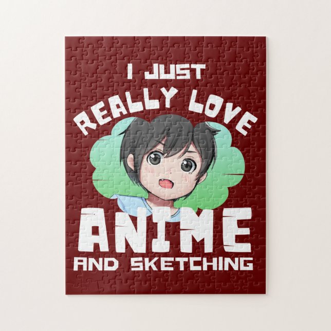 QUEBRA-CABEÇA EU SIMPLESMENTE AMO ANIME E DESENHAR  (Vertical)